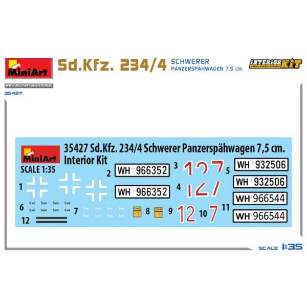 MiniArt Sd. Kfz. 234/4 Schwere Panzerspahwagen 7,5 cm. Interior Kit