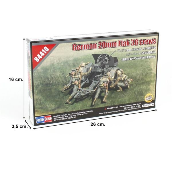 HobbyBoss 84418 1/35 Ölçek, Alman 20mm Flak 38 Topçuları, Plastik Model kiti