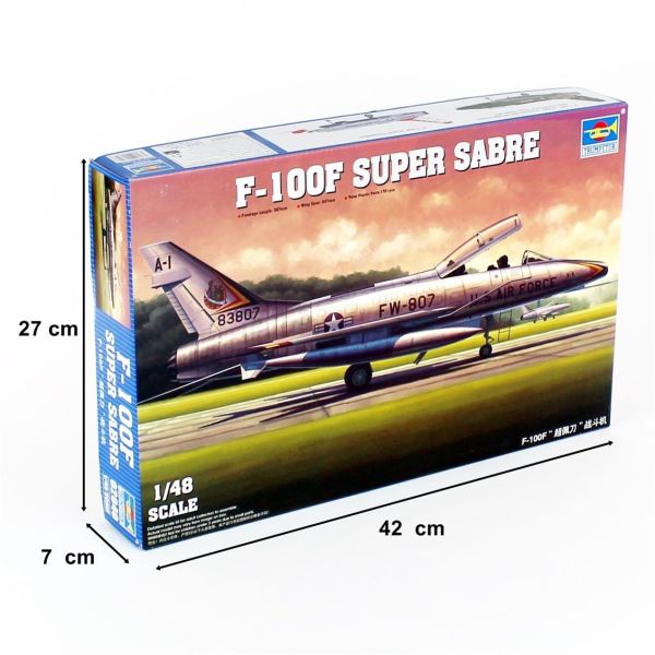 Trumpeter 02840 1/48 Ölçek, F-100F Super Sabre Savaş Uçağı Plastik Model Kiti