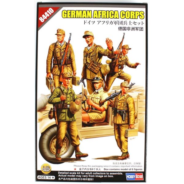 HobbyBoss 84410 1/35 Ölçek, Alman (DAK) Afrika Askerleri, Askeri Figür, Plastik Model kiti