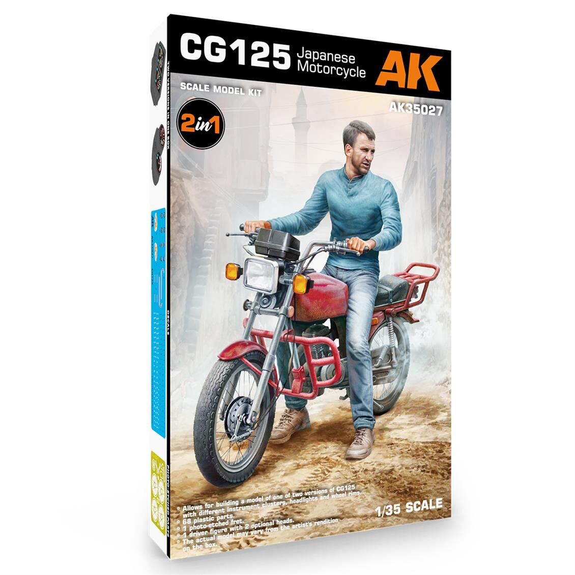 AK 35027 1/35 Ölçek, Honda CG125 Motorsiklet, Plastik Model Kiti