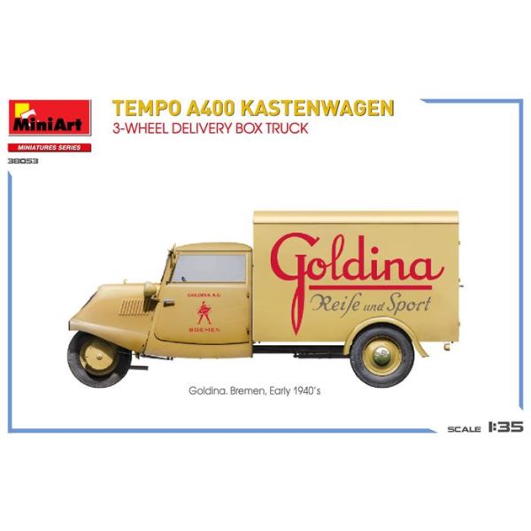 MiniArt Tempo A400 Kastenwagen 3 Tekerlekli Teslimat Kasa Kamyonu