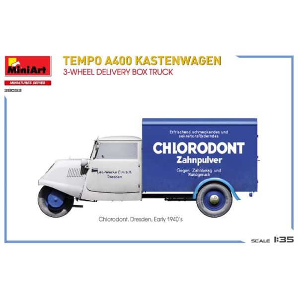 MiniArt Tempo A400 Kastenwagen 3 Tekerlekli Teslimat Kasa Kamyonu