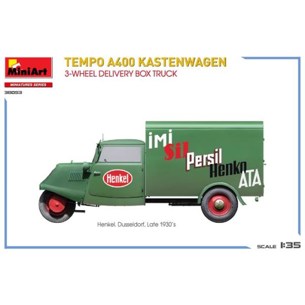 MiniArt Tempo A400 Kastenwagen 3 Tekerlekli Teslimat Kasa Kamyonu