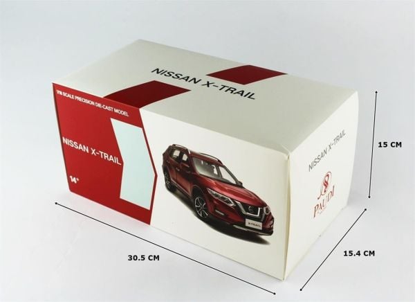 Paudi Model 5535EW 1/18 Ölçek, 2019 Nissan X-TRAIL, Beyaz, Sergilemeye Hazır Metal Araba Modeli