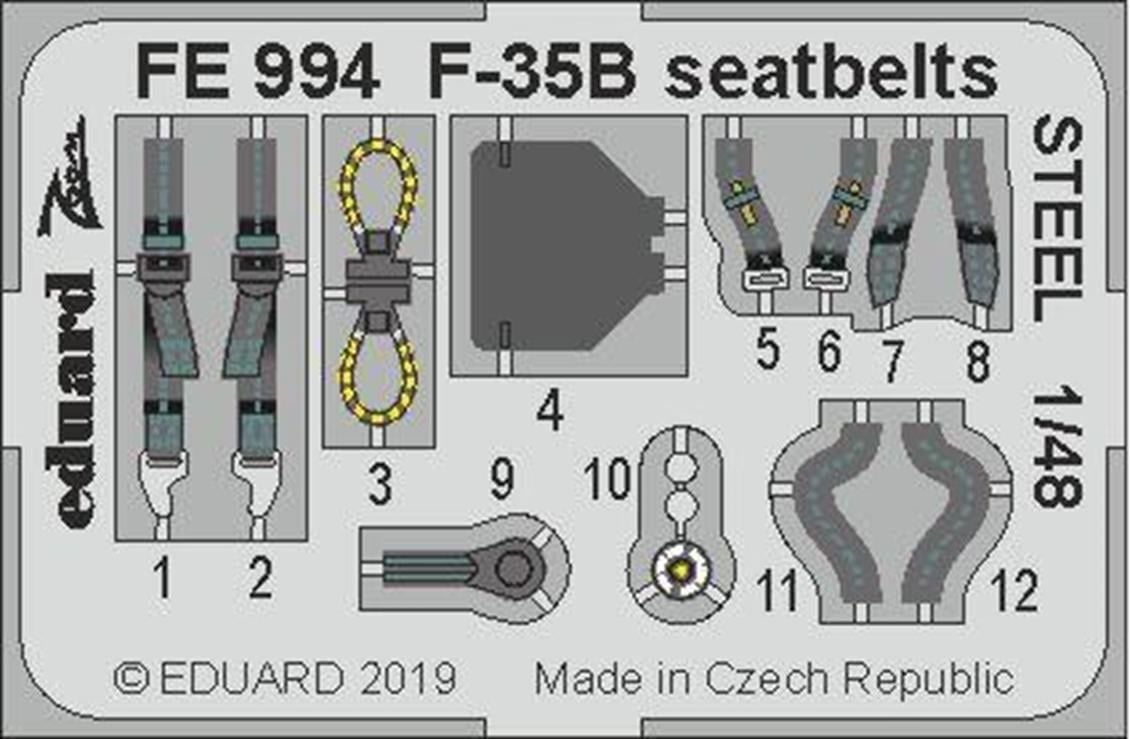 Eduard Fe994 1/48 Ölçek, F-35B Seatbelts Steel 1/48 Ölçek, For K