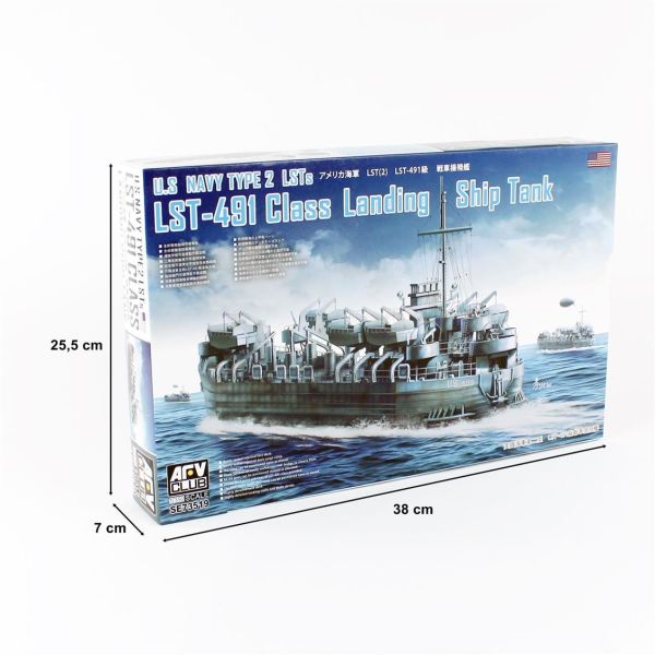 AFV Club SE73519 1/350 Ölçek, LST-491 Class Çıkartma Gemisi, Plastik Model kiti