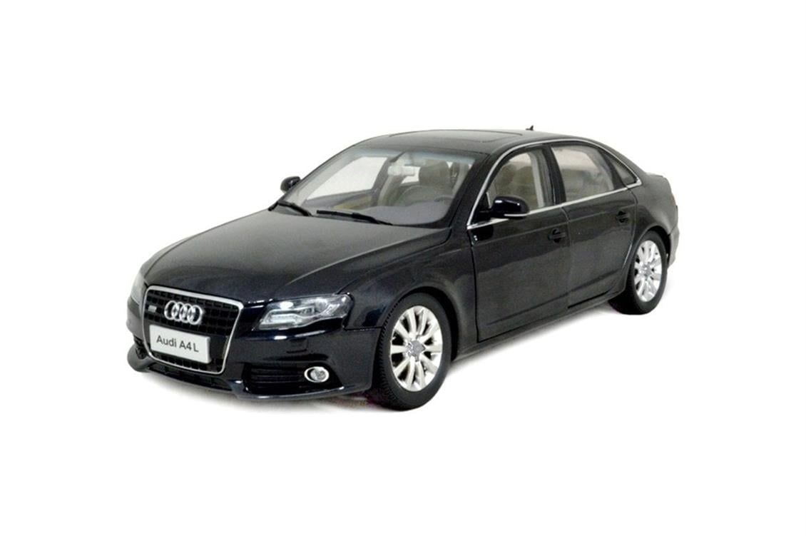 Paudi Model 2234BK 1/18 Ölçek, 2011 Audi A4 L, Siyah, Sergilemeye Hazır Metal Araba Modeli