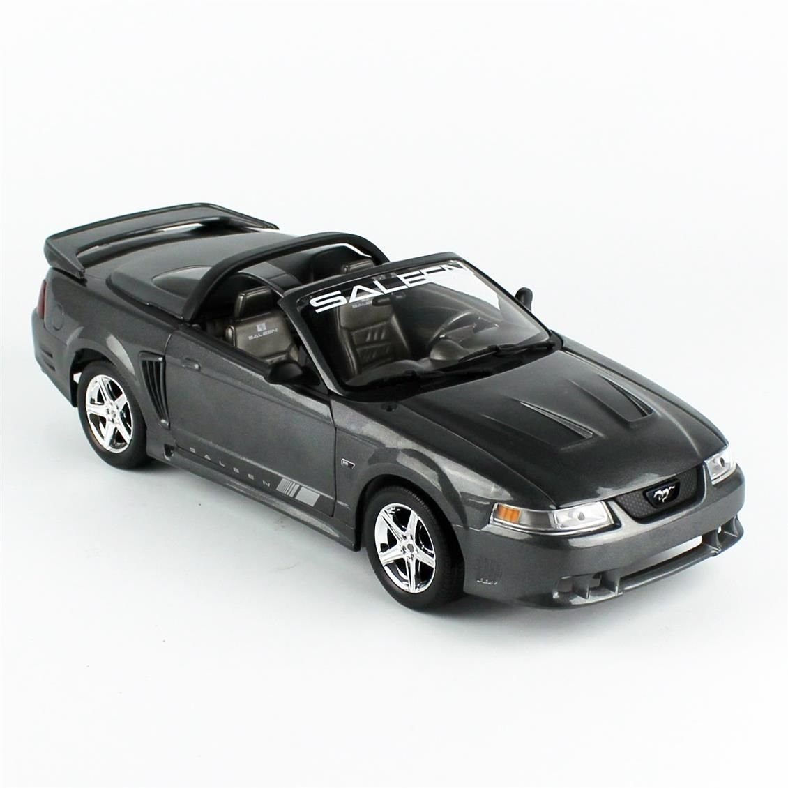 AutoWorld AMM1306 1/18 Ölçek, 2003 Mustang Saleen S281 SC Speedster, Dark Shadow Gray, Sergilemeye Hazır Metal Araba Modeli