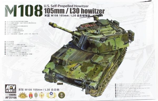 AFV Club AF35108 1/35 Ölçek, M108 105mm Kundağı Motorlu Tankı, Plastik Model kiti