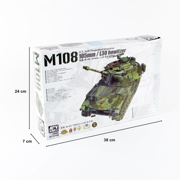 AFV Club AF35108 1/35 Ölçek, M108 105mm Kundağı Motorlu Tankı, Plastik Model kiti