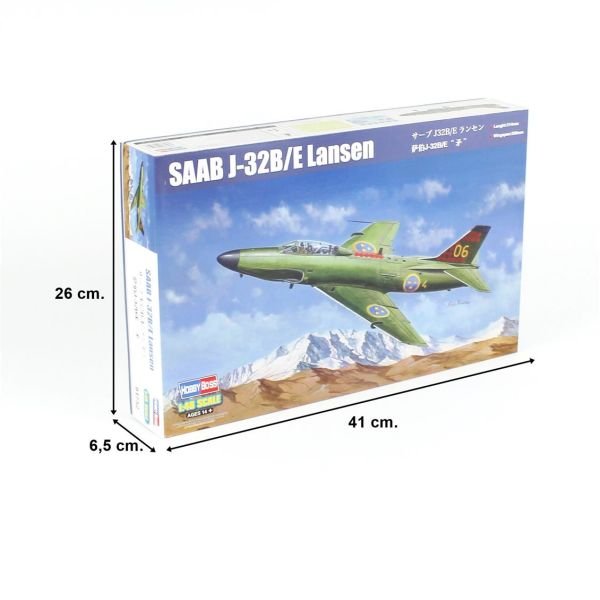 HobbyBoss 81752 1/48 Ölçek, SAAB J-32B/E Lansen, Savaş Uçağı, Plastik Model kiti