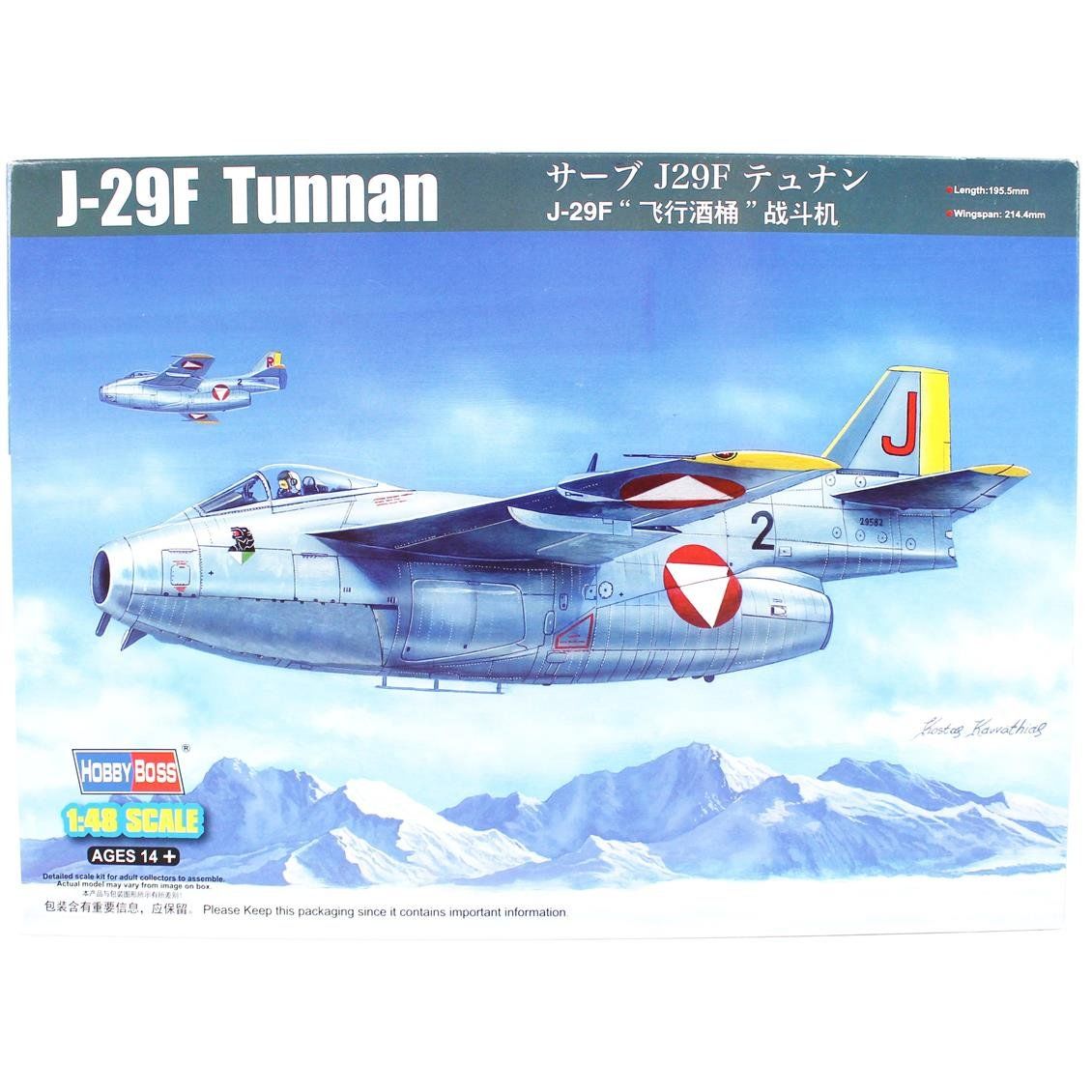 HobbyBoss 81745 1/48 Ölçek, J-29F Tunnan, Savaş Uçağı, Plastik Model kiti