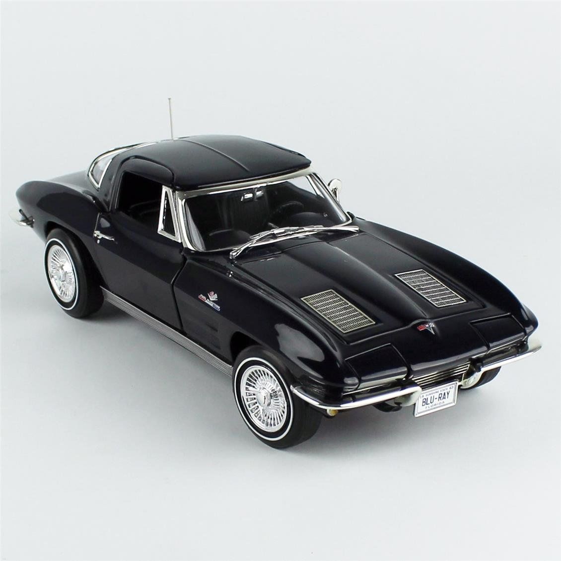 AutoWorld AMM1325 1/18 Ölçek, 1963 Chevrolet Corvette Stingray Coupe, Saddle Tan Metallic, Sergilemeye Hazır Metal Araba Modeli