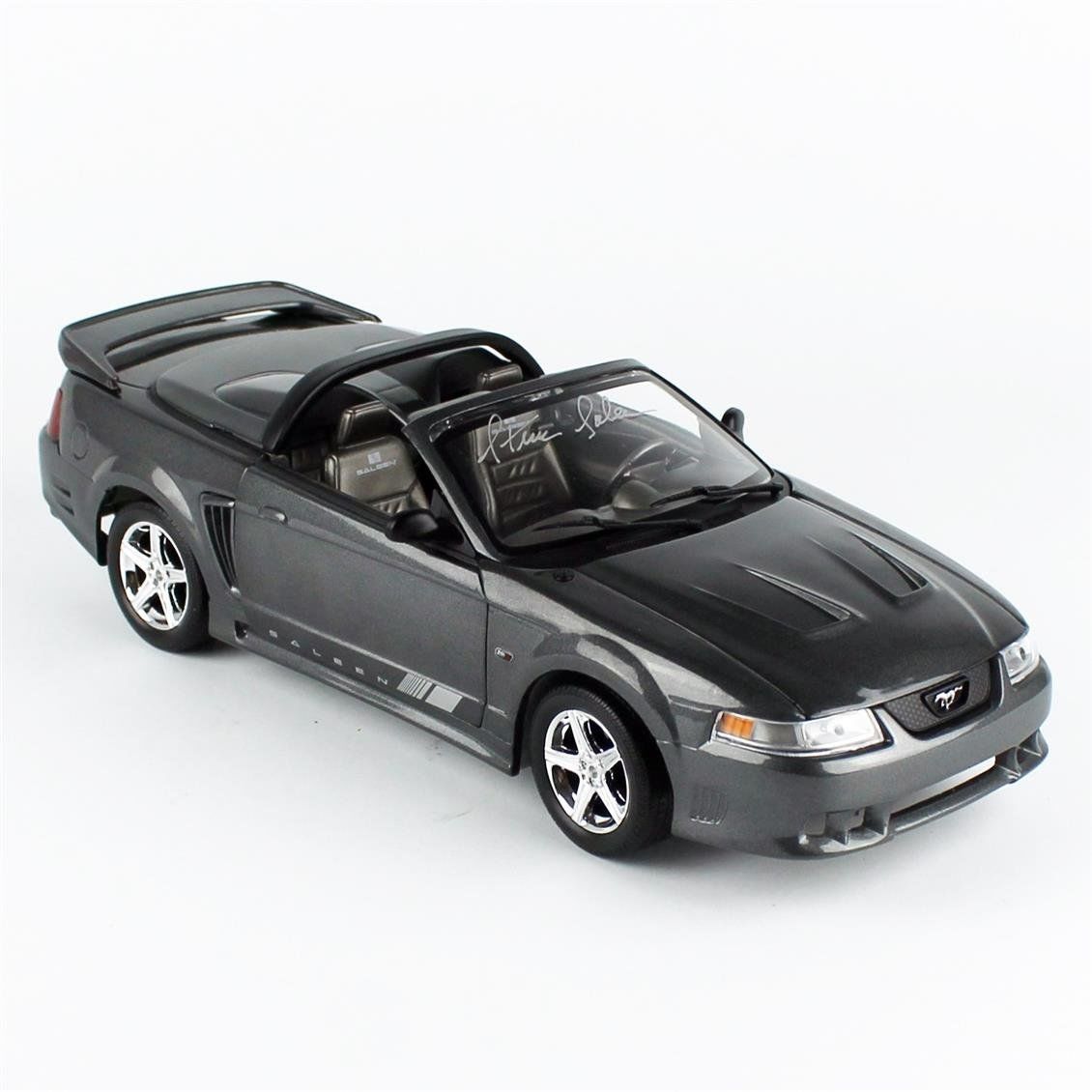 AutoWorld AMM1326 1/18 Ölçek, 2003 Mustang Saleen S281 SC Speedster, Dark Shadow Gray With Signature,Sergilemeye Hazır Metal Ar