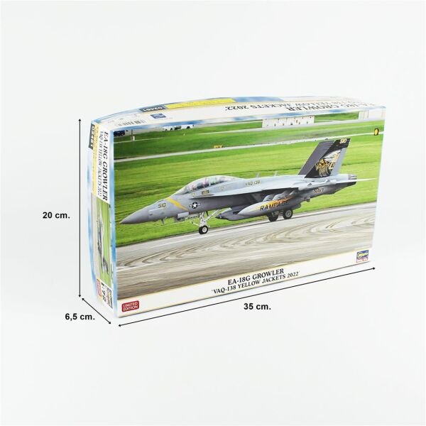 Hasegawa 2461 1/72 Ölçek, EA-18G Growler (VAQ-138 Yellow Jackets 2022), (Limited Edition), Savaş Uçağı Plastik Model Kiti