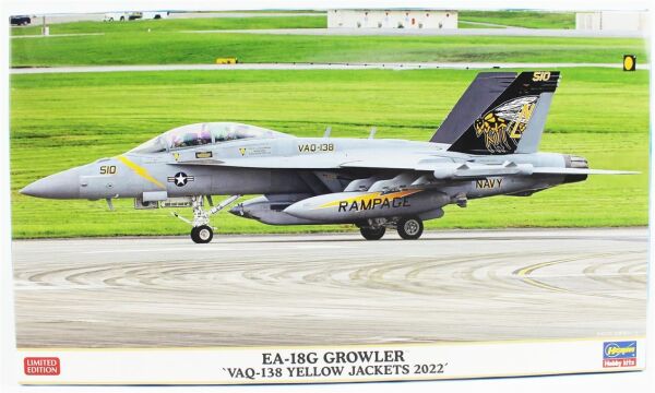 Hasegawa 2461 1/72 Ölçek, EA-18G Growler (VAQ-138 Yellow Jackets 2022), (Limited Edition), Savaş Uçağı Plastik Model Kiti