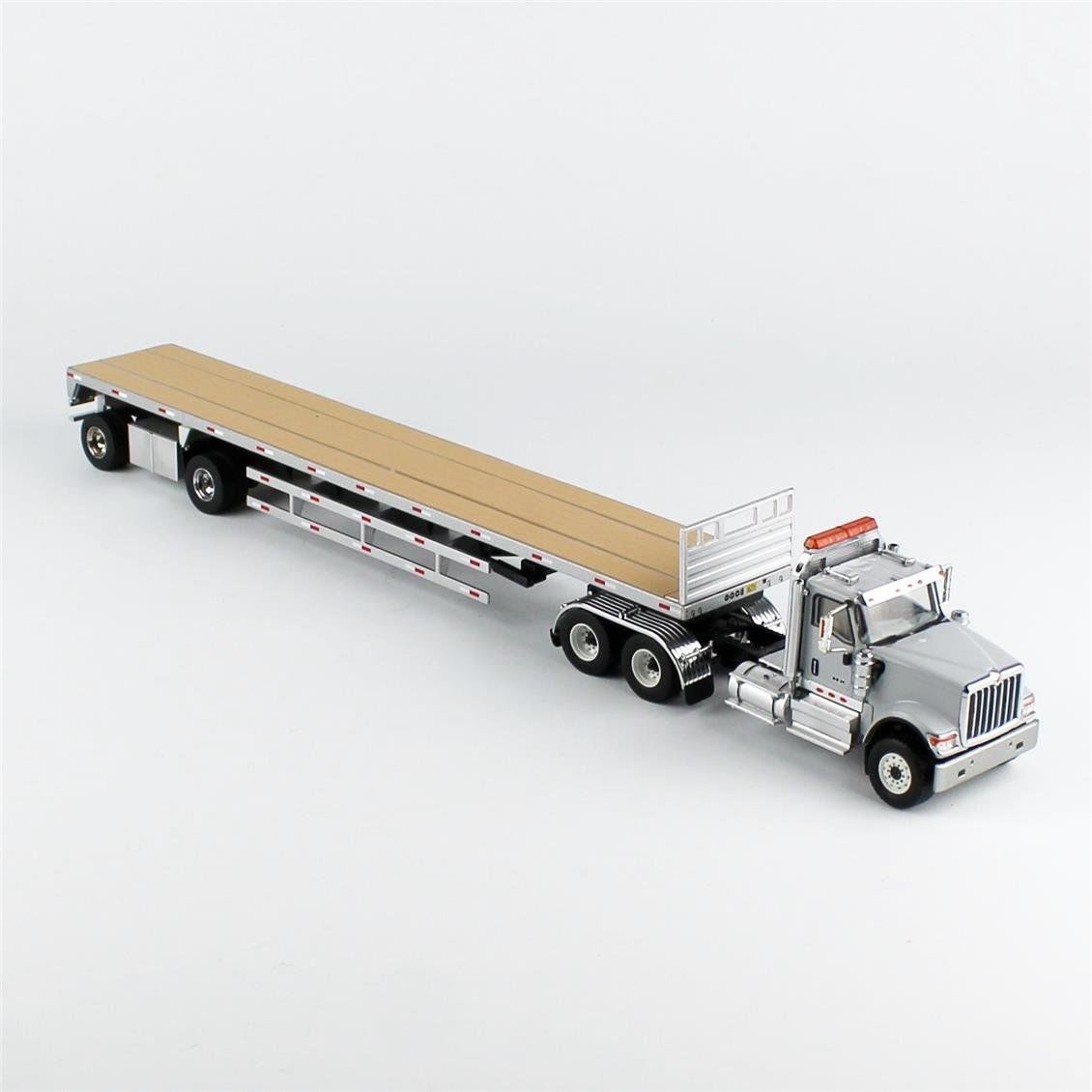 Diecast Masters 71041 1/50 Ölçek, International HX520 Tandem Gri Renk Çekici ve  53' Flat Bed ahşap tabanlı Dorse, Sergilemeye