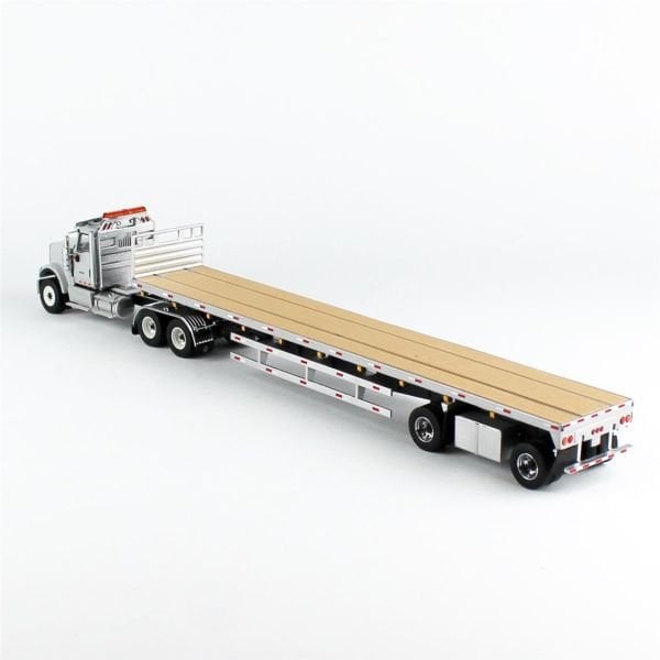 Diecast Masters 71041 1/50 Ölçek, International HX520 Tandem Gri Renk Çekici ve  53' Flat Bed ahşap tabanlı Dorse, Sergilemeye