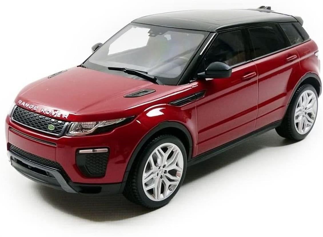 Kyosho 9549 1/18 Ölçek, Range Rover Evoque (Diecast Ousia Sealed Body Seri), Siyah-Kırmızı, Sergilemeye Hazır Metal Araba Model