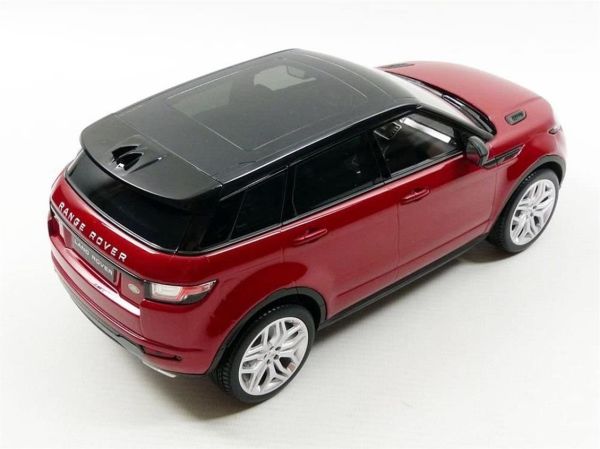 Kyosho 9549 1/18 Ölçek, Range Rover Evoque (Diecast Ousia Sealed Body Seri), Siyah-Kırmızı, Sergilemeye Hazır Metal Araba Model