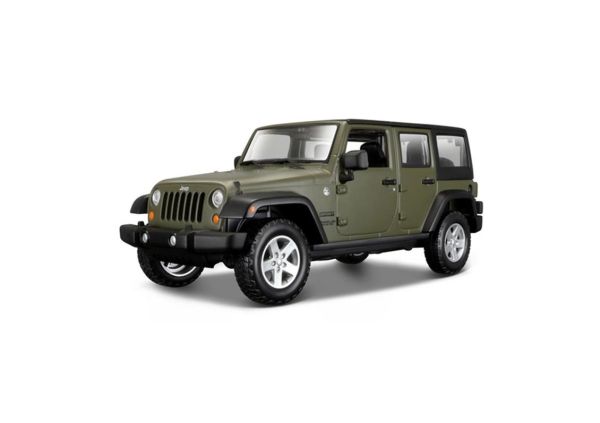 Maisto 31268 1/24 Ölçek, 2015 Jeep Wrangler Unlimited, Yeşil, Sergilemeye Hazır Metal Cip Modeli