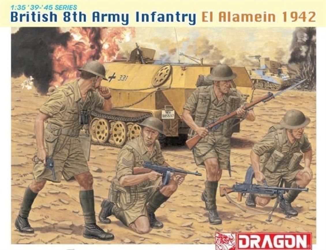 Dragon 6390 1/35 Ölçek, İngiliz 8.Ordu Askerleri (El Alamein 1942) Figürleri Plastik Model Kiti