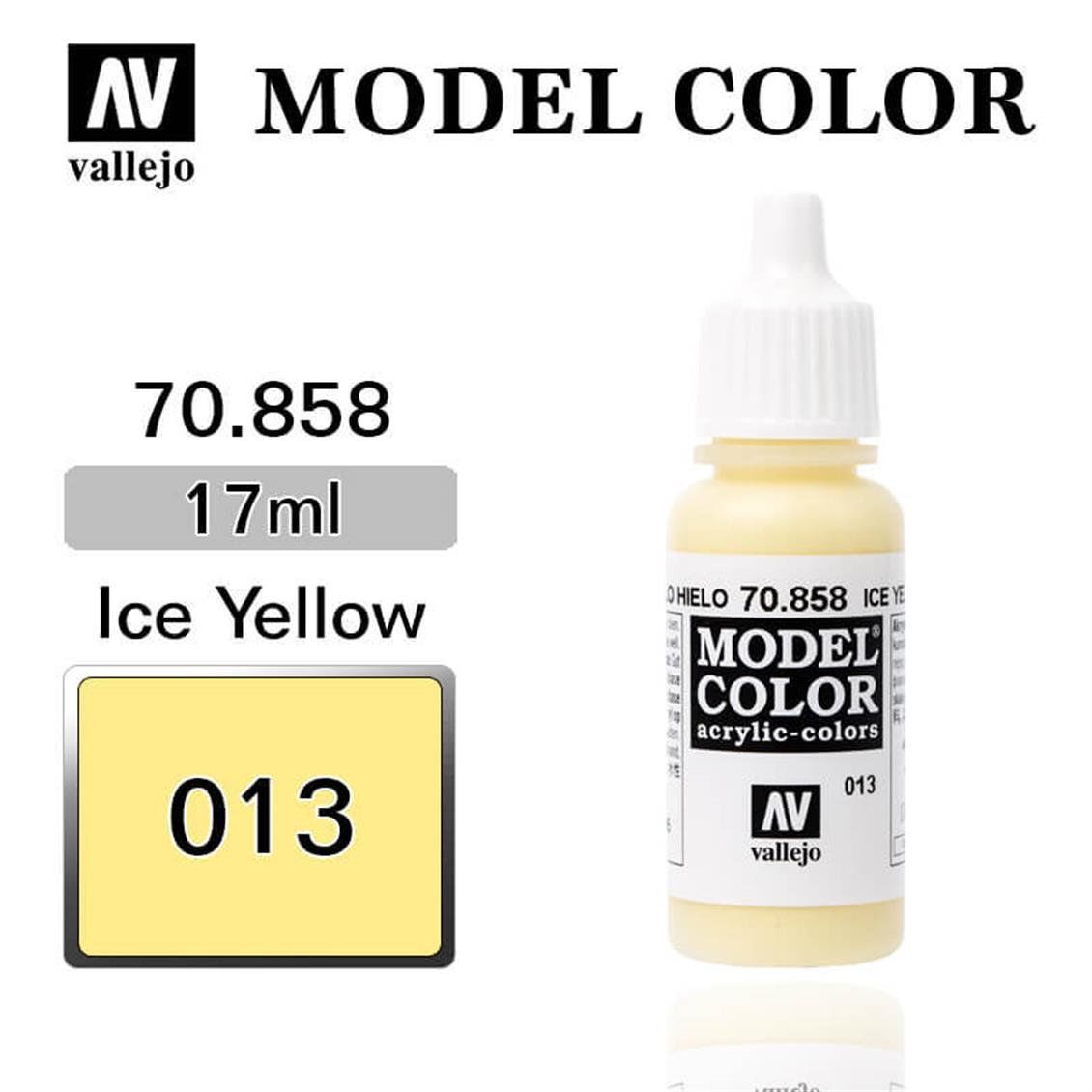 Vallejo 70858 17 ml. (13) Ice Yellow-Matt, Model Color Serisi Model Boyası