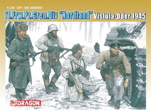 Dragon 6455 1/35 Ölçek, 11.Frw.Pz.Bombacı Timi (Nordland) Asker Figürleri Plastik Model Kiti