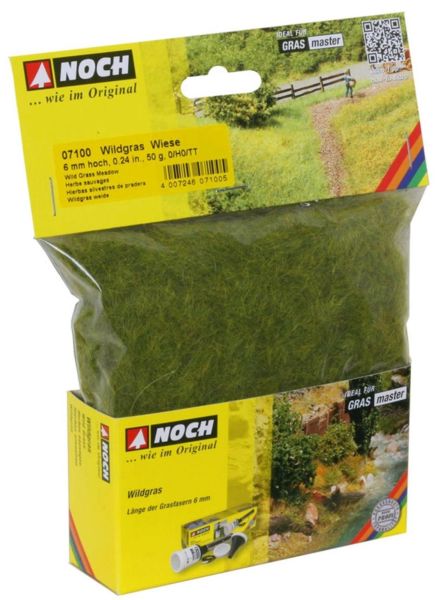 Noch 7100 Yabani Otlar, Çayır Yeşili, 6 mm, 50 Gram Diorama Malzemesi