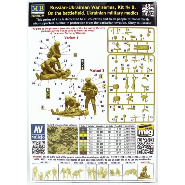 Masterbox 35231 1/35 Ölçek, Rus-Ukrayna Savaşı, Ukrayna Askeri Sağlık Görevlileri, Plastik Figür Kiti