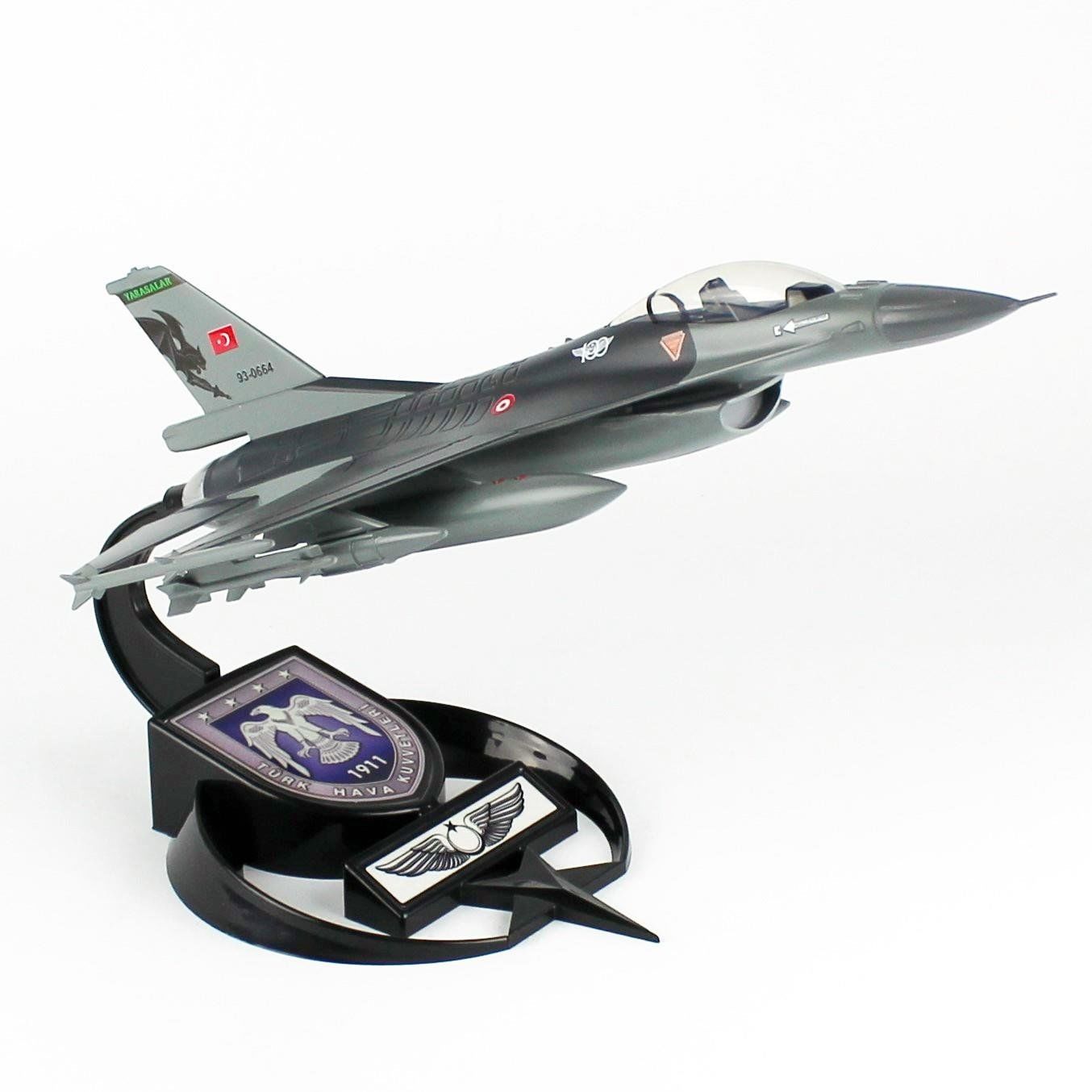 AkbaModel 1/48 F-16 Yarasa Filo Muharip Savaş Uçağı, Sergilemeye Hazır Standlı Model