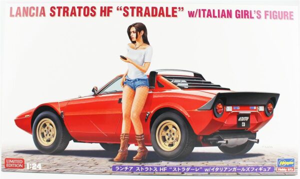 Hasegawa 20543 1/24 Ölçek, Lancia Stratos HF (Stradale) ve İtalyan Kız Figürü, Otomobil Plastik Model Kiti