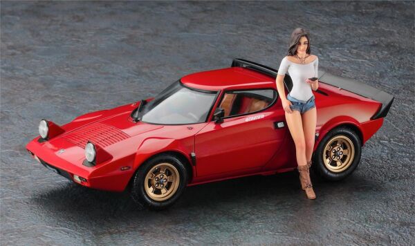 Hasegawa 20543 1/24 Ölçek, Lancia Stratos HF (Stradale) ve İtalyan Kız Figürü, Otomobil Plastik Model Kiti