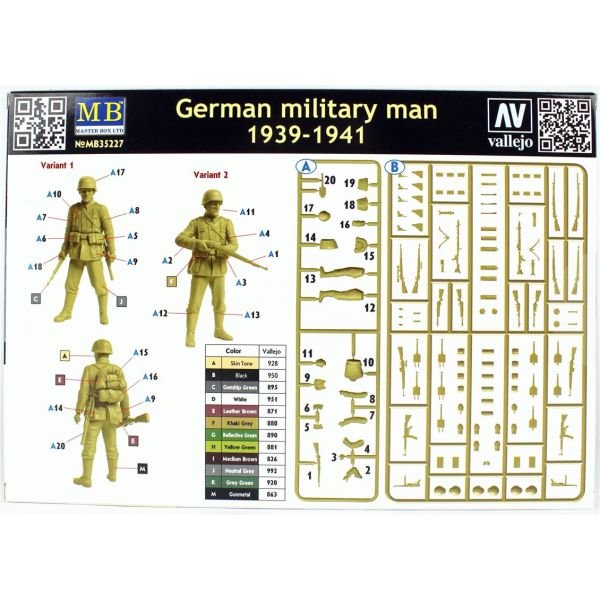 Masterbox 35227 1/35 Ölçek, Alman Askeri, 1939-1941, Plastik Figür Kiti