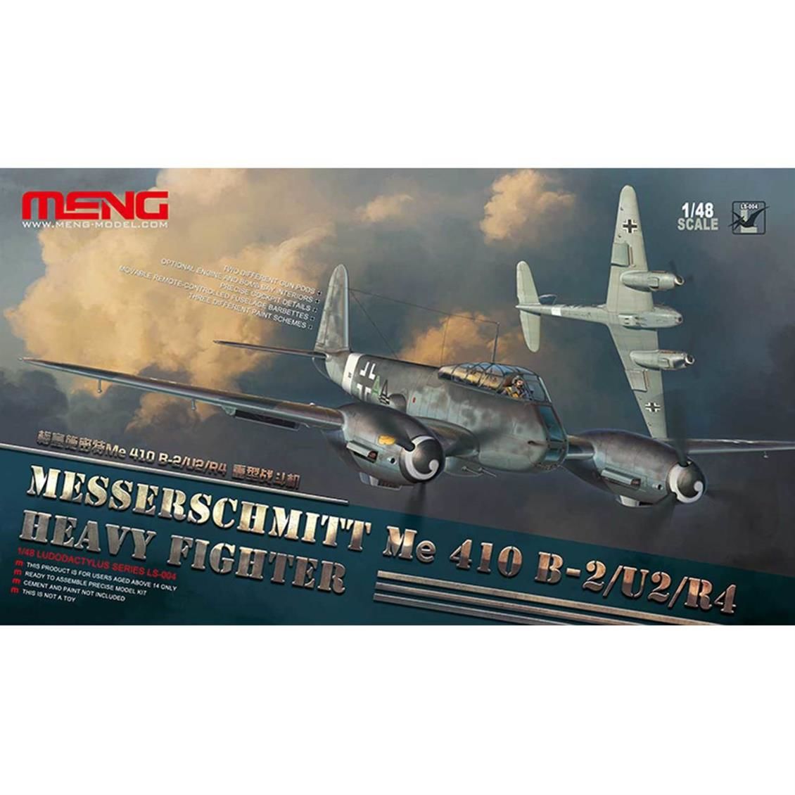 Meng LS-004 1/48 Ölçek, Messerschmitt Me 410B-2/U2/R4 Bombardıman Uçağı, Plastik Model kiti