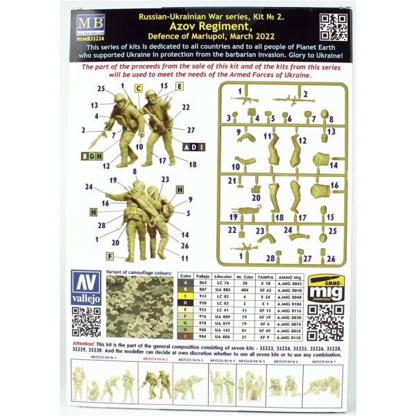 Masterbox 35224 1/35 Ölçek, Rus-Ukrayna Savaşı, Azak Alayı, Mariupol Savunması, Plastik Figür Kiti