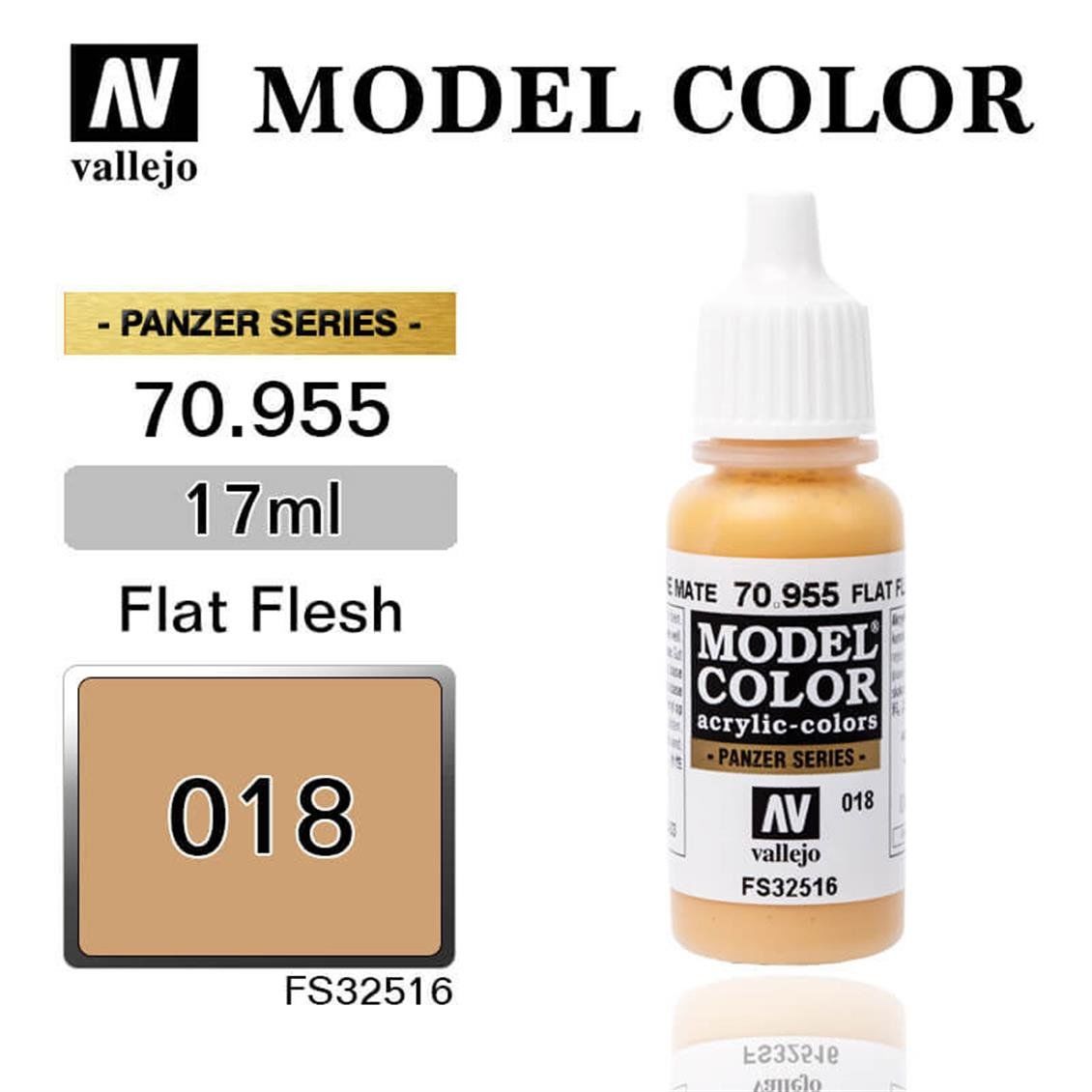 Vallejo 70955 17 ml. (18) Flat Flesh-Matt, Model Color Serisi Model Boyası