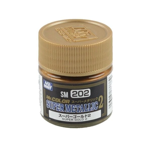 Mr.Hobby SM-202 10 ml. Super Gold, Mr.Color Metallic Colors-II Serisi Model Boyası