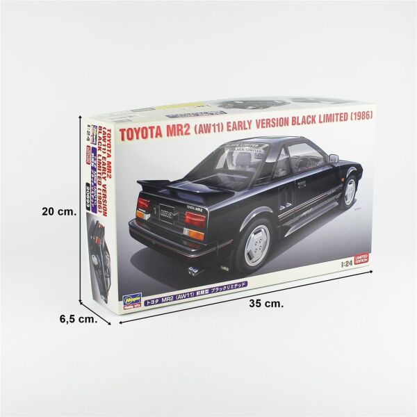 Hasegawa 20693 1/24 Ölçek, Toyota MR2 (AW11) Early Version Black Limited (1986), (Limited Edition) Otomobil Plastik Model Kiti