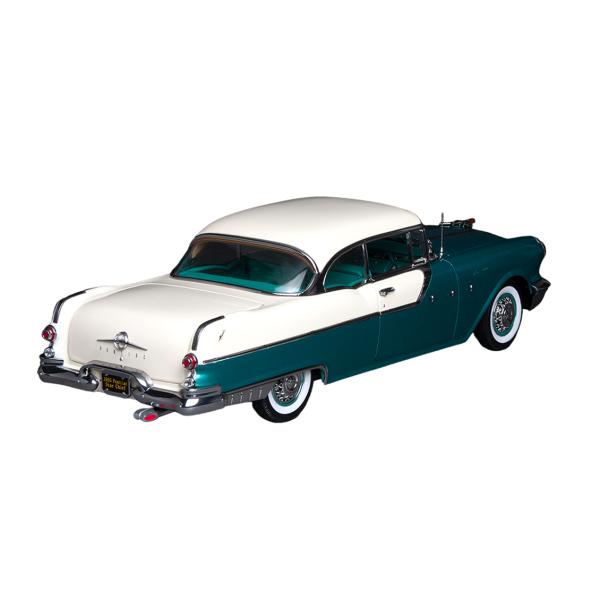 Sunstar 5047 1/18 Ölçek, 1955 Pontiac Star Chief Hard Top, Beyaz-Yeşil, Sergilemeye Hazır Metal Araba Modeli