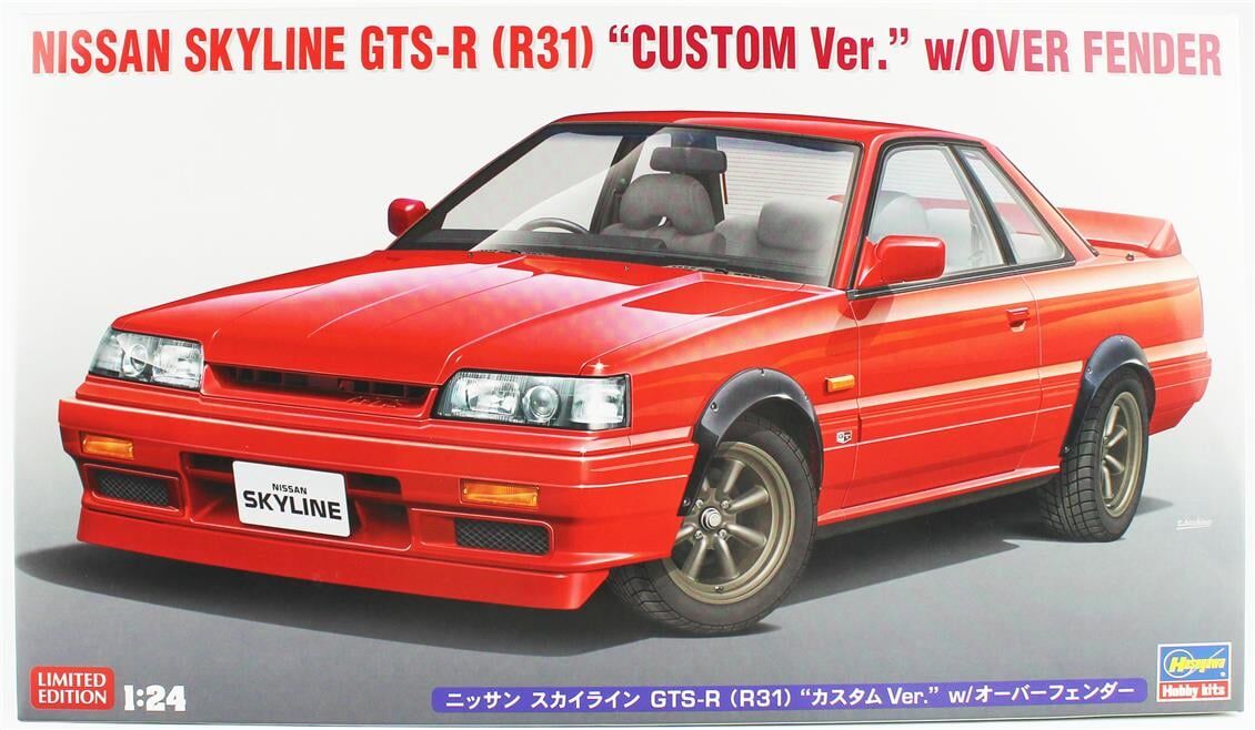 Hasegawa 20695 1/24 Ölçek, Nissan Skyline GTS-R (R31) (Custom Ver. w/ Overfender),(Limited Edition) Otomobil Plastik Model Kiti