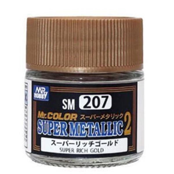 Mr.Hobby SM-207 10 ml. Super Rich Gold, Mr.Color Metallic Colors-II Serisi Model Boyası