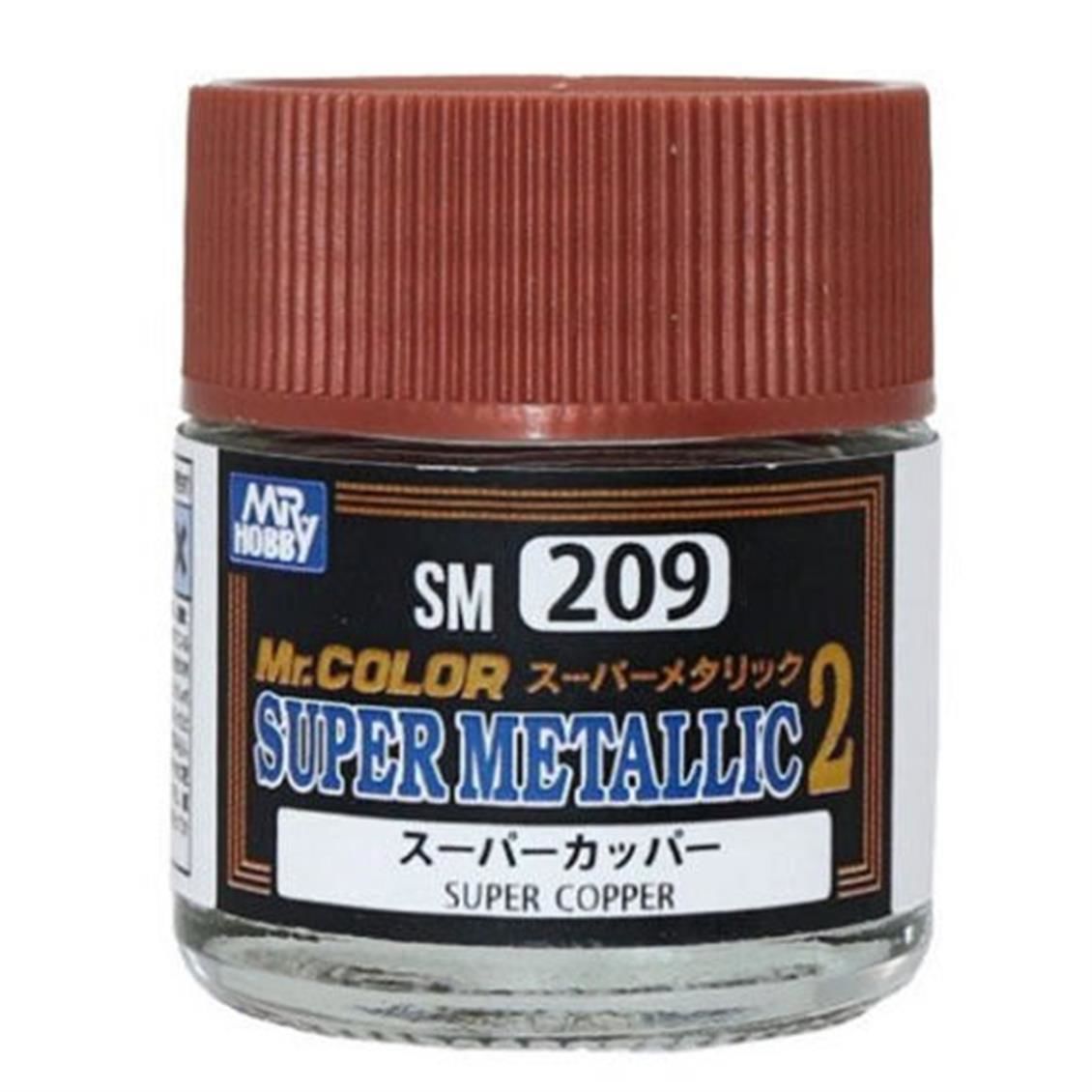 Mr.Hobby SM-209 10 ml. Super Copper, Mr.Color Metallic Colors-II Serisi Model Boyası