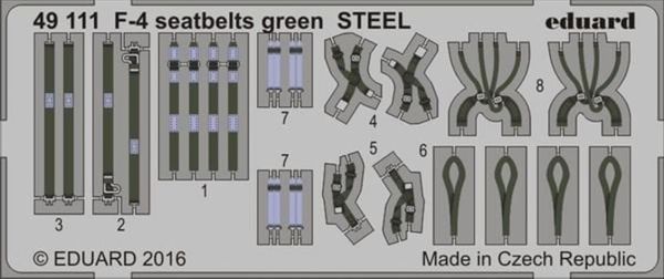 Eduard 49111 1/48 Ölçek, F-4 Seatbelts Green Steel Maket