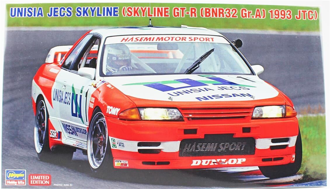 Hasegawa 20705 1/24 Ölçek, Nissan Unisia JECS Skyline (Skyline GT-R [BNR32 Gr.A] 1993 JTC), Otomobil Plastik Model Kiti