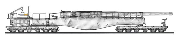 Hasegawa 30070 1/72 Ölçek, German Railway Gun K5 (E) Leopold Winter Camouflage w/Figure, Plastik Model Kiti