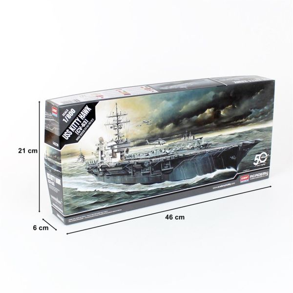 Academy 14210 1/800 Ölçek, U.S.S. CV-63 Kitty Hawk Savaş Gemisi, Plastik Model kiti