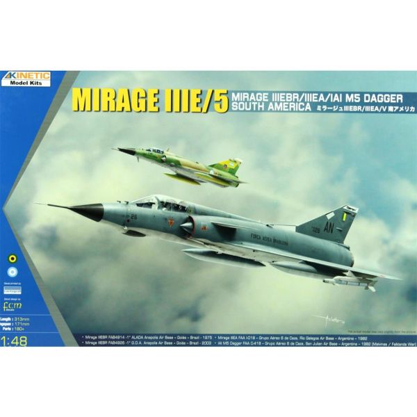 Kinetic K48052 1/48 Ölçek, Mirage IIIEBR/IIIEA/V South America Savaş Uçağı, Plastik Model kiti