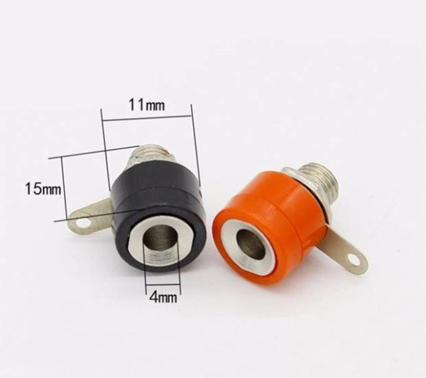 4mm Dişi Banana Plug (Kırmızı Siyah 2 Adet Muz Konnektör Yuvası)